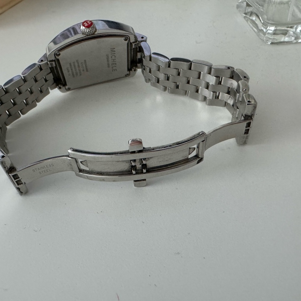 Michele Urban Mini Stainless Steel Watch with Diamond Detail - Picture 5 of 5